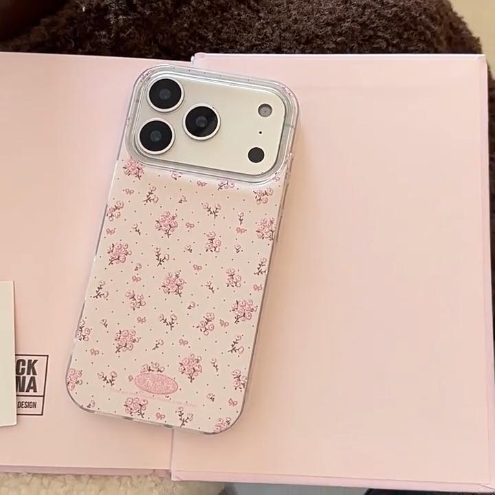 Розовый чехол для телефона с цветочным принтом для iPhone 16, iPhone 17 и iPhone 17 Pro Max