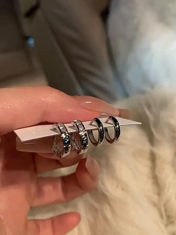4 шт./компл. серьги-кольца из нержавеющей стали с эстетическим цирконием для женщин