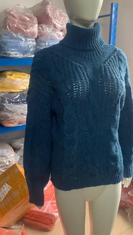 YYFS Женская мода повседневная осень-зима однотонный принт длинный рукав высокий ворот свитера