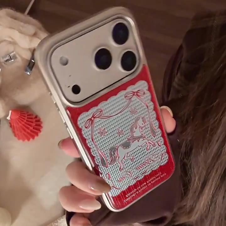Художественный браслет-чехол для телефона с пони для iPhone 16, iPhone 17, iPhone 17 Pro Max