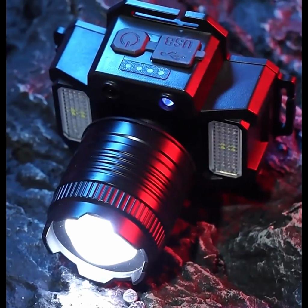 USB Rechargeable Headlights 2000mAh Ultra Bright Flashlight T51 Induction LED Headlights Waterproof Camping Mobile Charging Bank