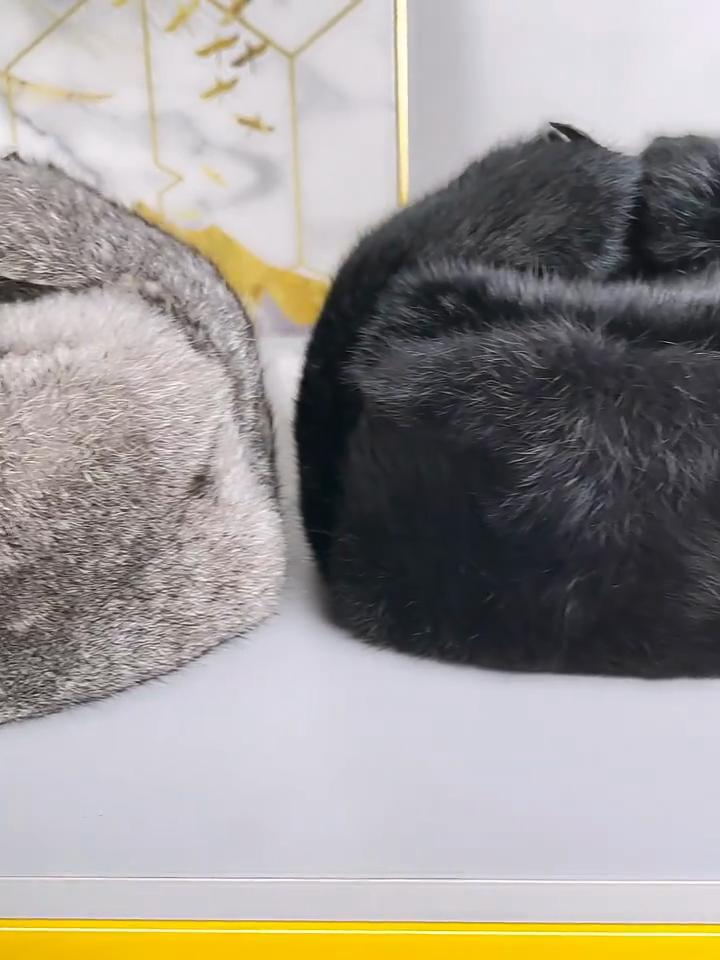 Мужские шапки, теплая шапка-бомбер из натурального меха кролика с ушами, горячая распродажа, теплая русская шапка-ушанка унисекс, шапки из натурального меха кролика