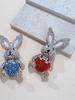 Rabbit Rhinestone Pin Brooch, Diamond Alloy Brooch, Little Rabbit Cute Animal Brooch Clothing Corsage