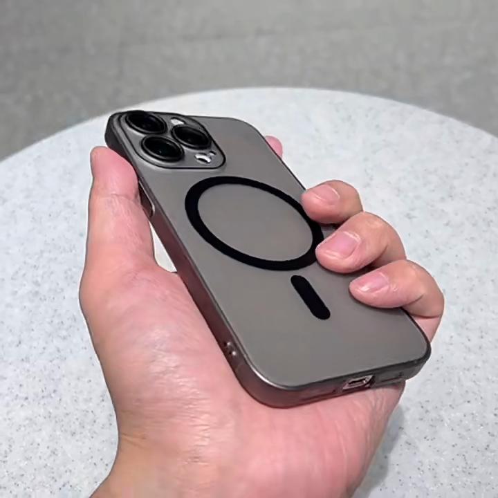Роскошный матовый ультратонкий магнитный чехол Magsafe для iPhone 15 14 13 12 Pro Max Plus, жесткий ПК, полупрозрачный чехол для беспроводного зарядного устройства