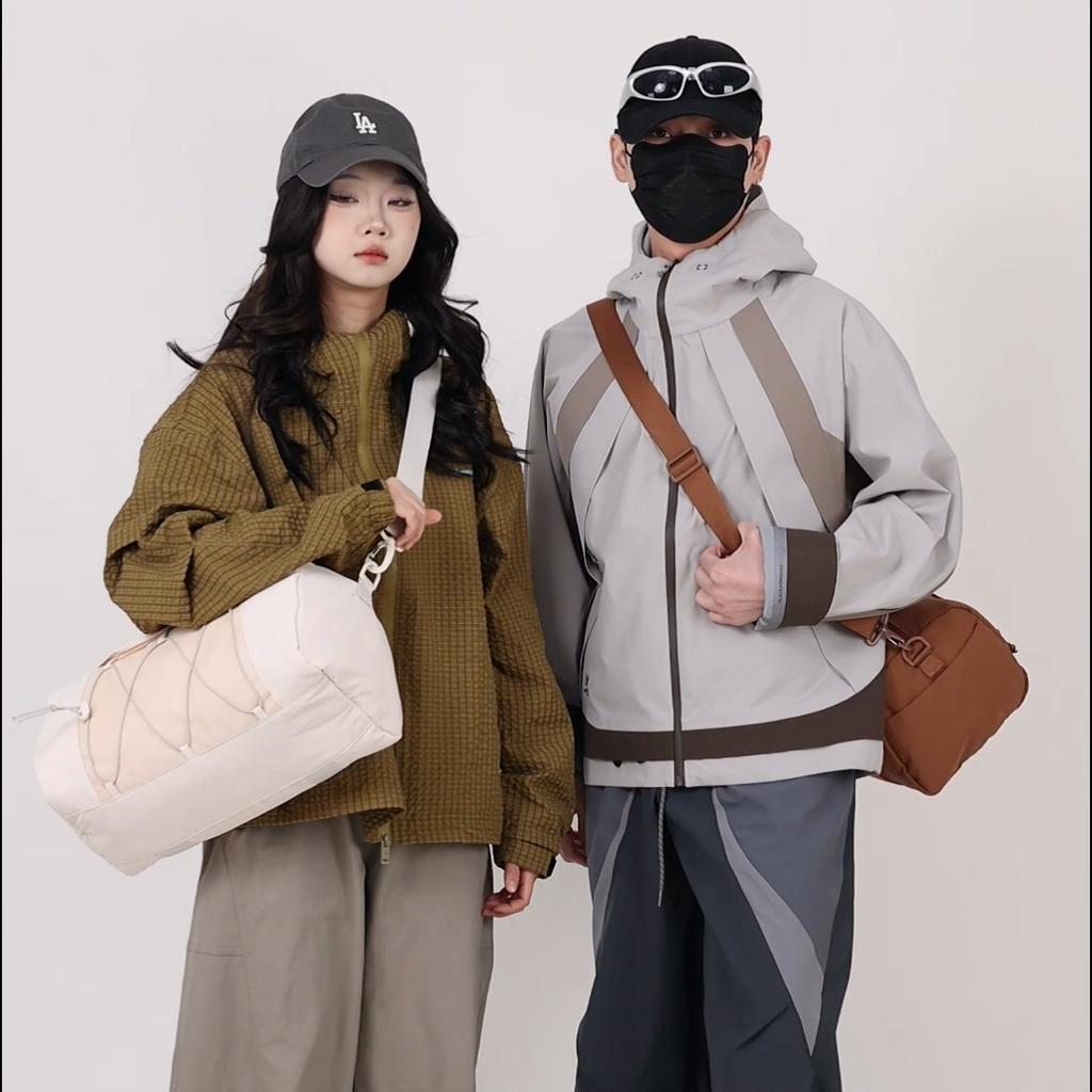 Luggage Bag Large Capacity Foldable Storage Bag Solid Color Water-Repellent Travel Bag