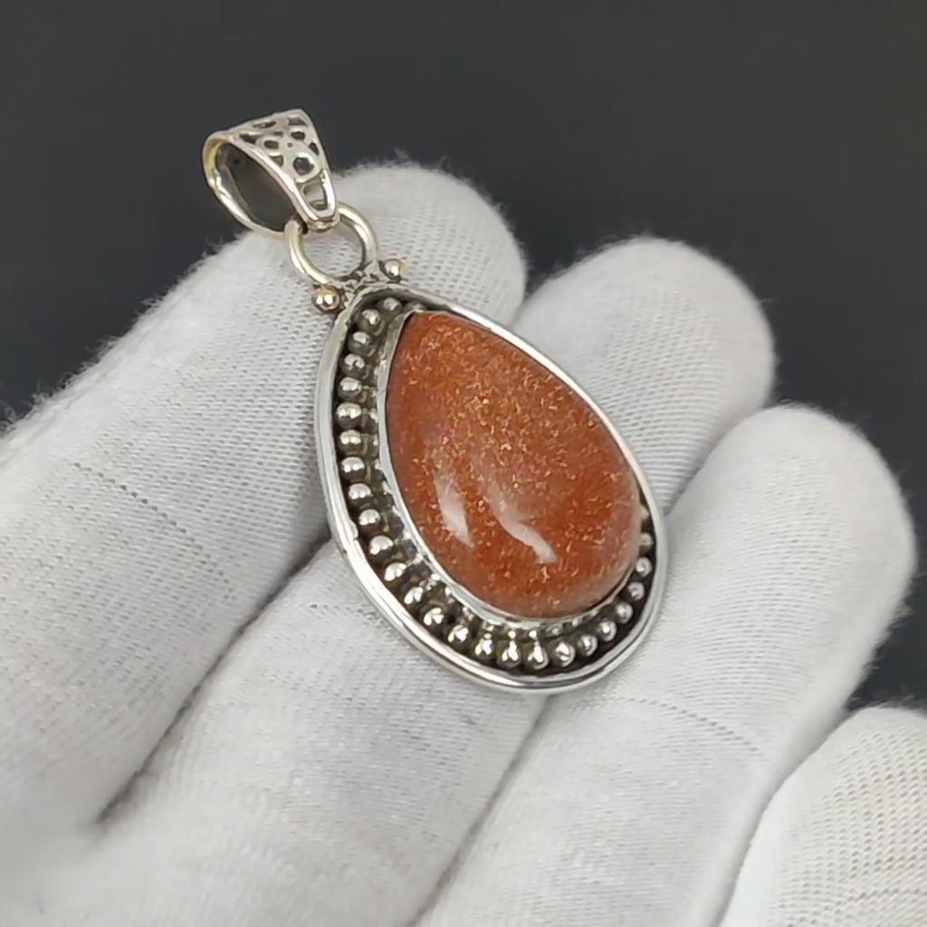 Красный солнечный камень драгоценный камень ручной работы из стерлингового серебра 925 пробы ювелирный кулон натуральный красный солнечный камень камень красный солнечный камень драгоценный камень кулон для подарков
