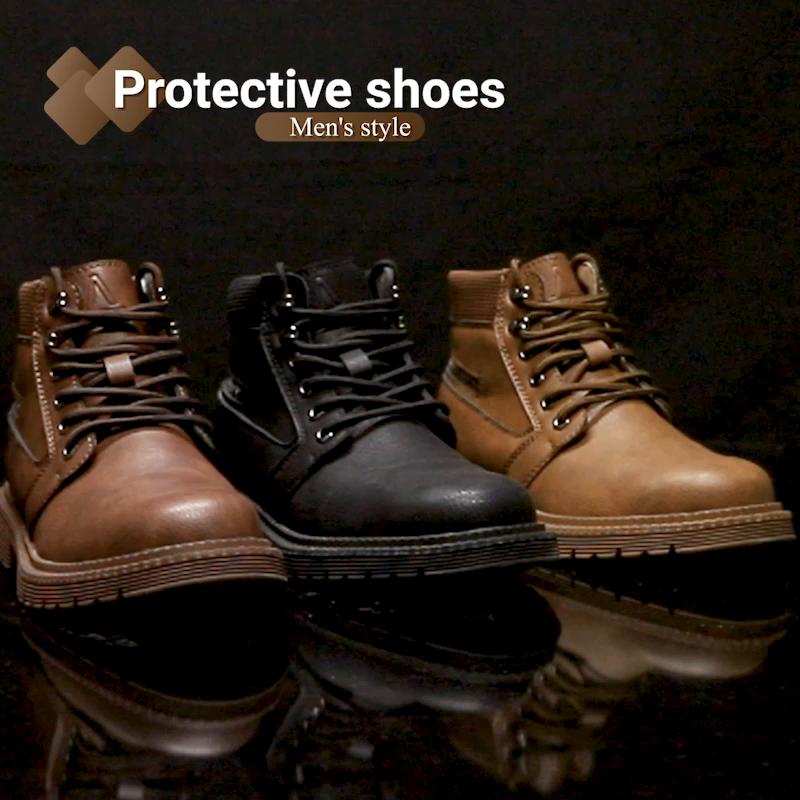 Latest Design Winter Plush Safety Boots Men Waterproof Steel Toe Indestructible Shoes Anti Smashing Puncture Proof Male Footwear