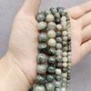 Натуральный свободный камень, зеленая трава, мрамор, круглые бусины для изготовления ювелирных изделий, браслет-подвеска «сделай сам», 15 дюймов, нитка