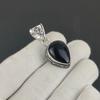 Серебряный кулон с натуральным черным ониксом из стерлингового серебра 925 пробы — грушевидный дизайн ручной работы, повседневная бижутерия, подарок отцу на день рождения