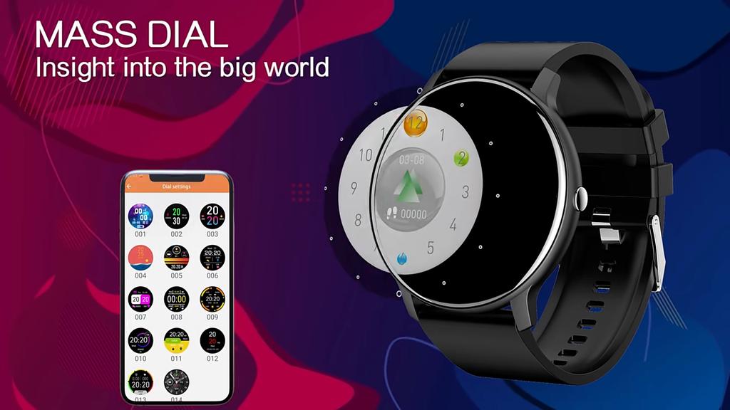 2025 Смарт-часы для мужчин и женщин с сенсорным экраном, функцией определения сердечного ритма, спортивным фитнес-вызовом, шагомером, водонепроницаемыми часами для Android IOS