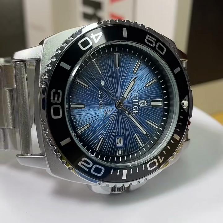 Men's Fully Automatic Mechanical Watches Calendar Stainless Steel Fashion Men's Night Light Waterproof Watch