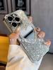 Роскошный блестящий 3D-чехол с блестками в виде сердца для iPhone 16, 14, 15, 13, 12 Pro Max, 11, защитная крышка для объектива INS