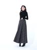 New Woolen Plaid Skirt for Women Mid-length Autumn and Winter Slimming High-waisted A-line Skirt Casual Long Skirt