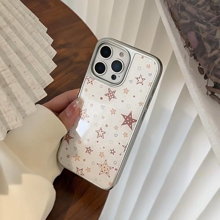 Ins Чехол для телефона в горошек, клетку, со звездой для iPhone 14, iPhone 15 и iPhone 16 Pro Max