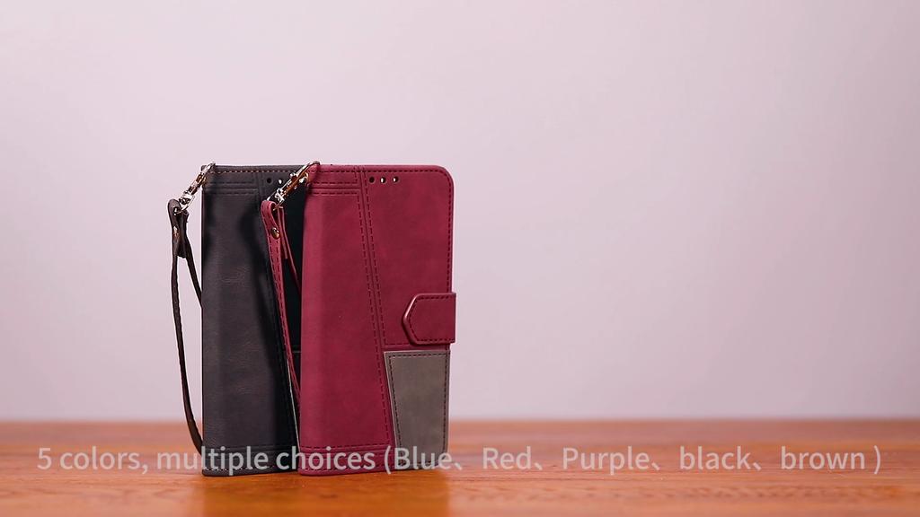 For Sony Xperia XZ1,Xperia XA2,XA1,Xperia 1 II,Xperia 10 II,Xperia 5 III...Hand Rope Style Splicing Design PU Leather Flip Stand Wallet Phone Case