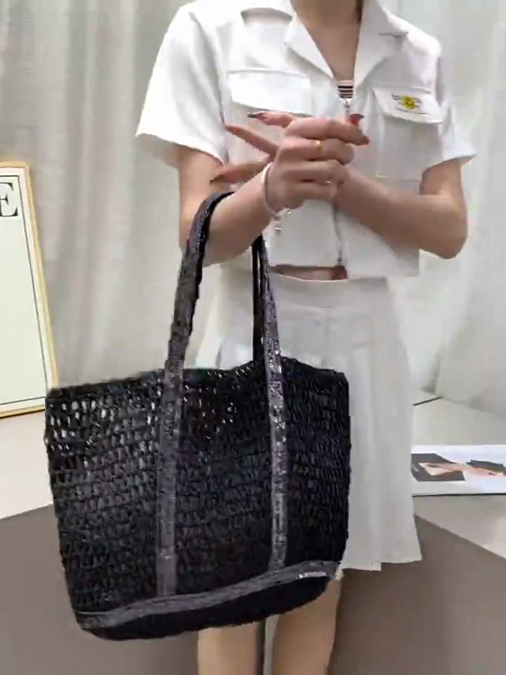 Yogodlns Summer Straw Shoulder Bags for Women Woven Seaside Beach Vacation Shopping Bags Casual Female Shoulder Handbags Totes