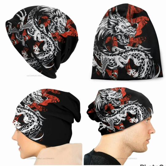Chinese Dragon Bonnet Hat Men Women Unisex Adult Warm Autumn Spring Winter Beanie Caps Punk Rock Gothic Hip Hop Casual