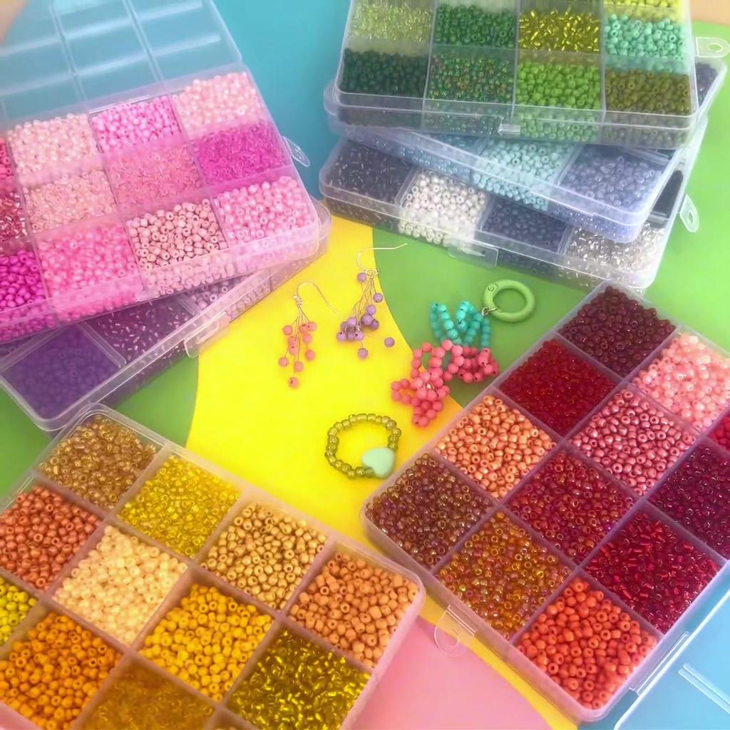 6000Pcs/box Glass Seed Beads For DIY Bracelet Necklace Jewelry Making Accessories