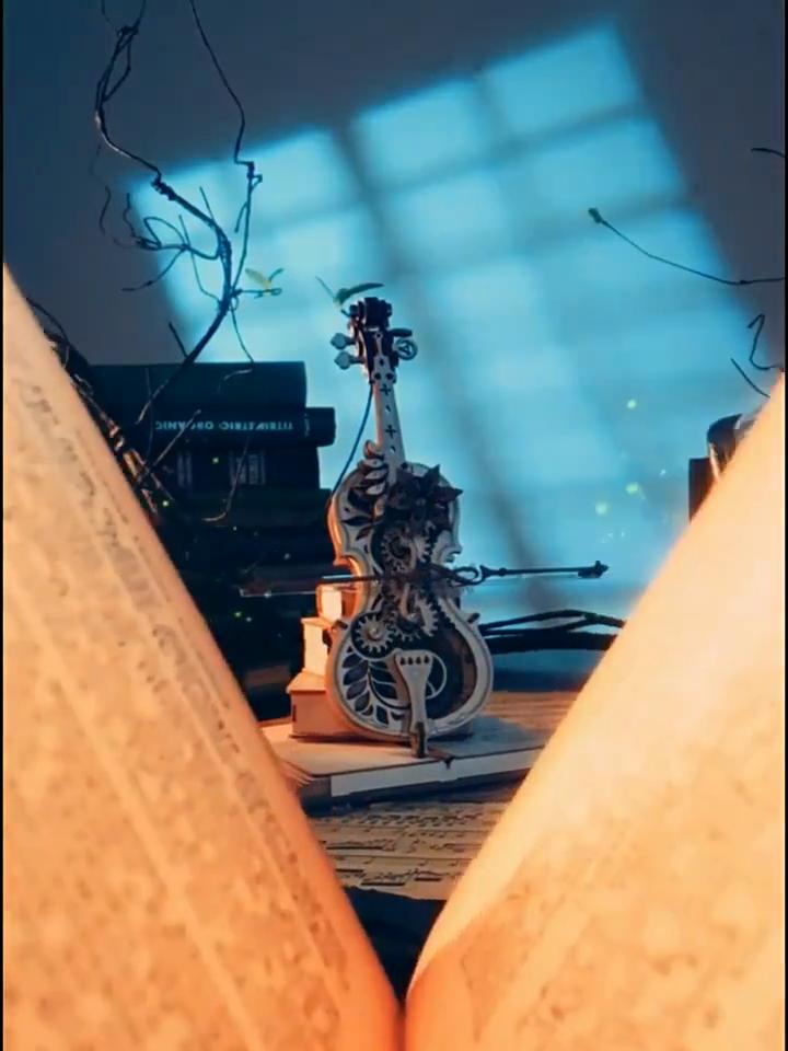 ROBOTIME AMK63 Magic Cello Adults 3D Puzzles -3D Wooden Puzzles for Adults - Wooden Music Box Puzzle to Build - Unique Music Gift Hobby Kits