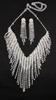 Zircon Necklace Earrings Set European and American Fashion Charm Bride Wedding Fringe Jewelry Set