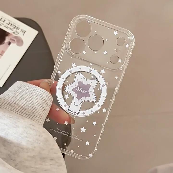 Креативный белый звездный магнитный чехол для телефона для iPhone 16, iPhone 17 и iPhone 17 Pro Max