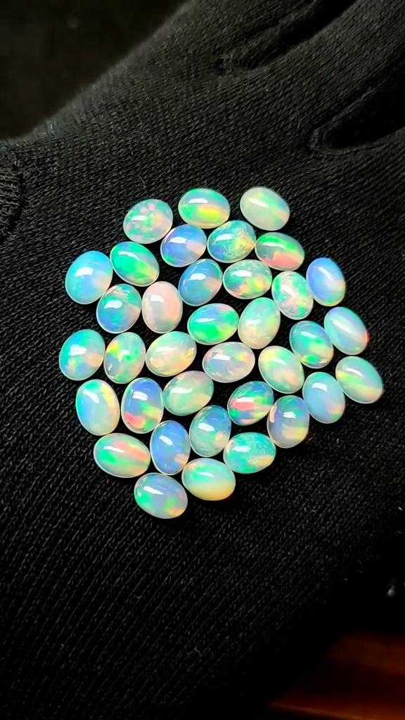 AAA Quality Oval Shape Multi Fire 9x7 MM Opal Cabochon, Healing Stone, Natural Opal Gemstone Lot.