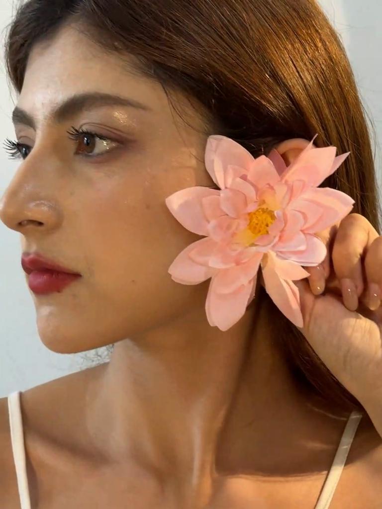 Сладкие Милые Преувеличенные Имитационные Многослойные Полиэстеровые Серьги-Цветы, Подходящие для Женского Пляжного Отпуска, Подарки для Пляжной Вечеринки