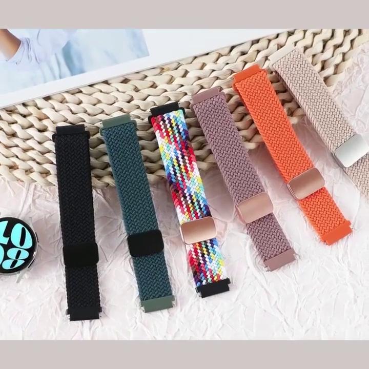 20mm 22mm Magnetic Braided Nylon Strap For Samsung Galaxy 4 5 6 44mm 40mm/Classic/5 Pro/Gear S3 Bracelet for Huawei Watch GT 4 3 2 Pro 46mm Wristband