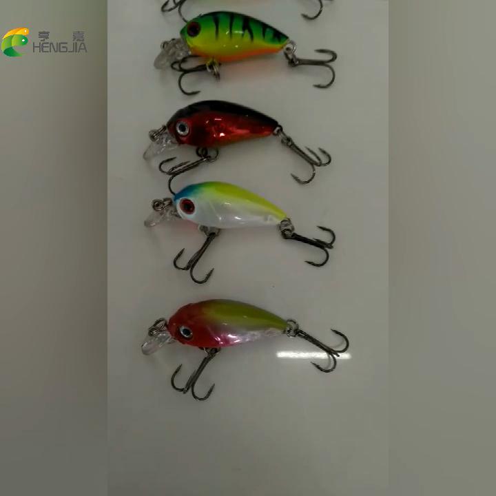 HENGJIA 1pcs Mini Laser Crankbait Fish Hook Trout Bass Pike Fishing Lure Wobbler Accessories