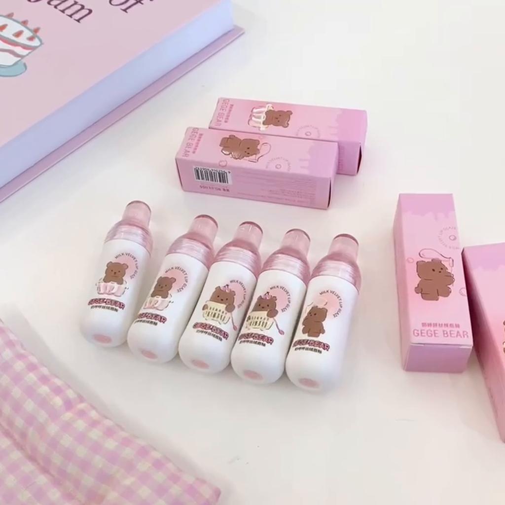 GEGE BEAR Velvet Matte Lip Glaze Помада-блеск для губ с дизайном медведя