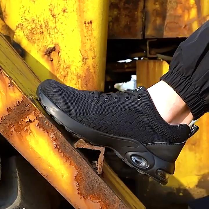 Summer Air Cushion Work Safety Shoes For Men Women Breathable Work Sneakers Steel Toe Shoes Anti-puncture Safety Protective Shoe