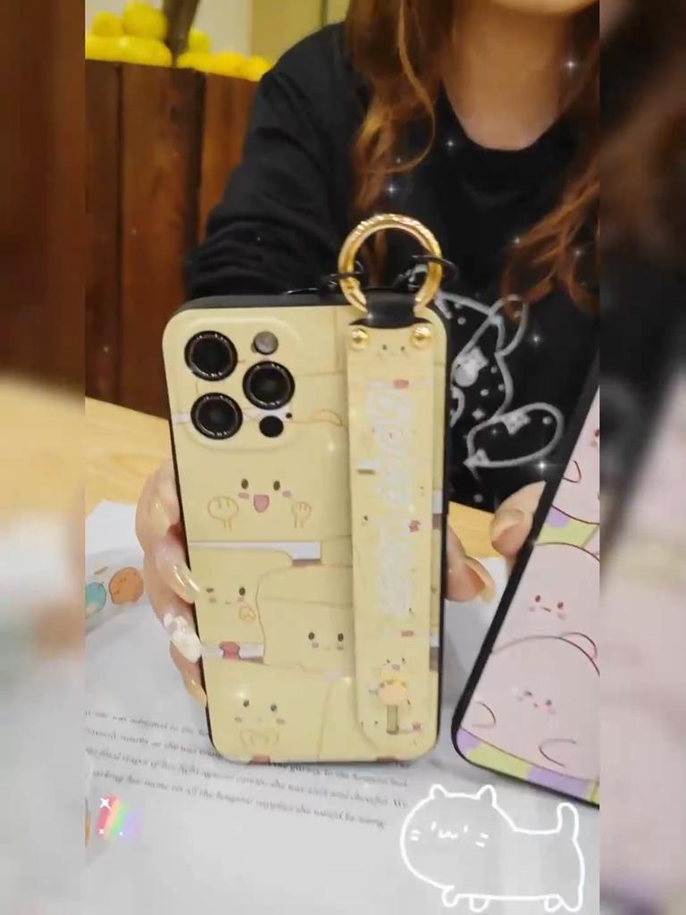 Waterproof Kickstand Phone Case For Tecno POP9 4G/Spark GO 1/KL4 Ring Silicone Wrist Strap Soft Case Cute Phone Holder