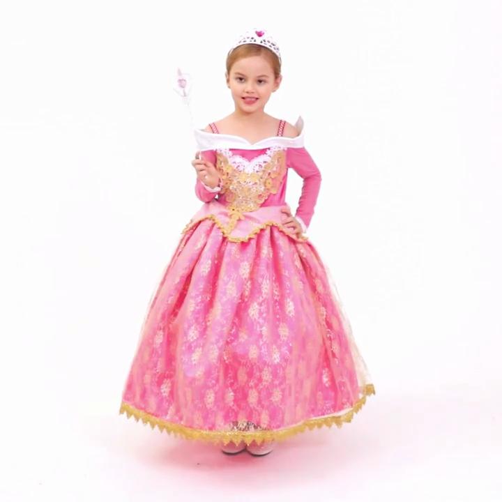New Princess Costume Girls Party Role Paly Dress Up Halloween Costumes Princess Dress Children Party Cosplay Dress with Accessories