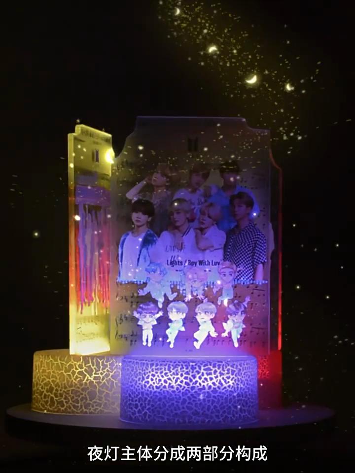 Kpop Охотники на демонов Многоцветная Ночная лампа 16 цветов С пультом для фанатов Коллекционные предметы