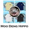 Футболка Moo Deng Tiny Baby Hippo Star Thailand Cute Pygmy Hippo Unisex для мужчин и женщин с принтом и круглым вырезом