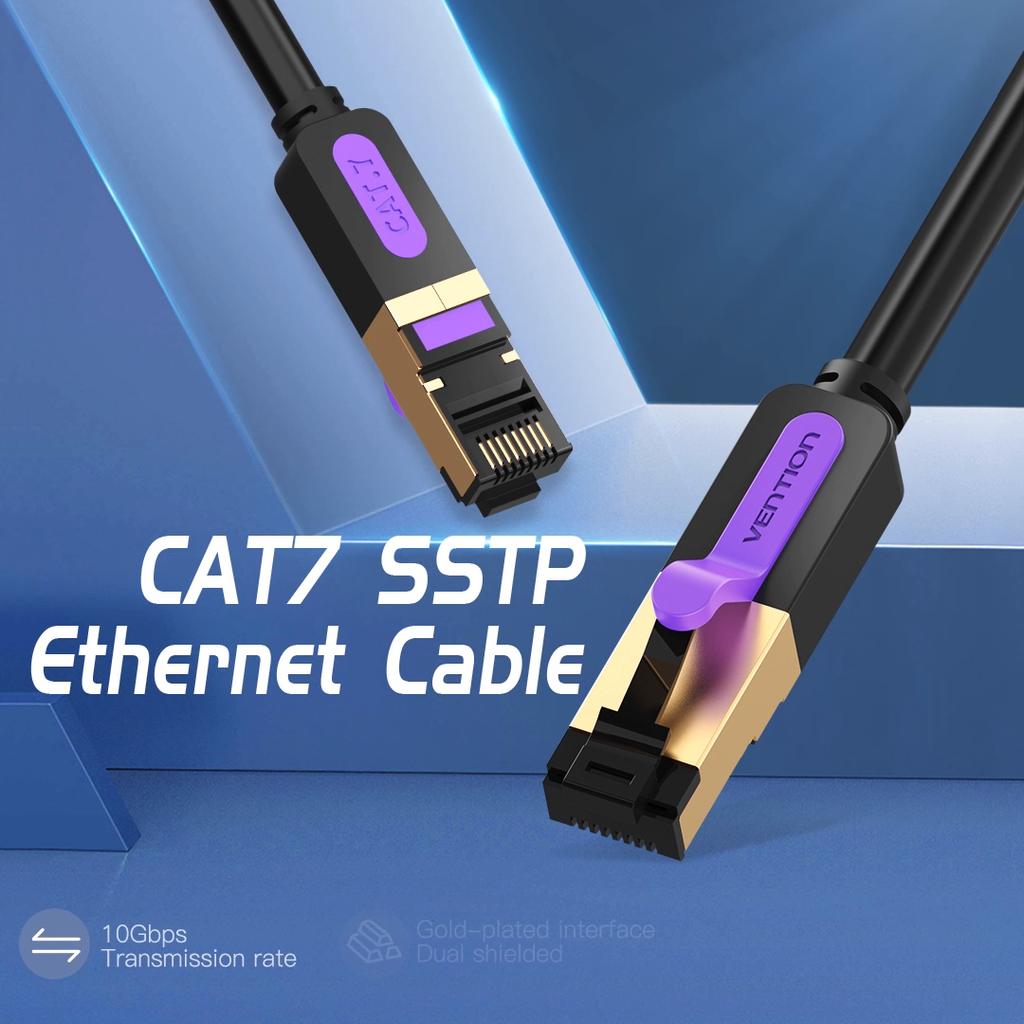 Vention Ethernet-кабель RJ45, плоский сетевой кабель Cat7 UTP для беспроводного маршрутизатора ПК, 1 м, 2 м, 3 м, 5 м, 8 м, 10 м, 15 м