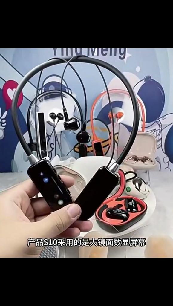 Наушники-вкладыши с шейным ободком, беспроводные, водонепроницаемые, с HD-экраном, Bluetooth 5.4, Hi-Fi стерео, поддержка TF-карты