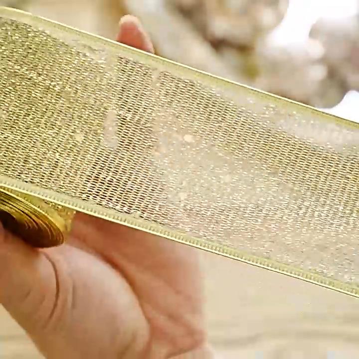 Универсальная лента для упаковки 2,5" x 2,2 ярда Золотая прозрачная Декорация Рождественской елки и атмосфера праздника Домашний декор Упаковка подарков, Полупрозрачная