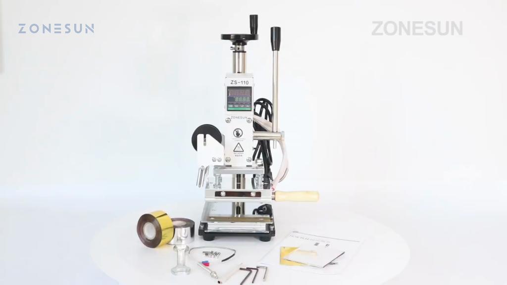 ZONESUN ZS-110 пресс-тренажер термопресс для дерева, ПВХ, бумаги, изготовления логотипов, горячего тиснения фольгой, 300 Вт