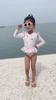 New Summer Children's Swimwear Girls' Bikini Cartoon Print Baby Boys' Swimsuit Long Sleeve Sunscreen Beach Swimming Clothing