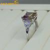 SACEGEMS 9*9MM Natual Ametrine Rings for Women 925Sterling Silver Wedding Party Fine Jewelry Festival Gift