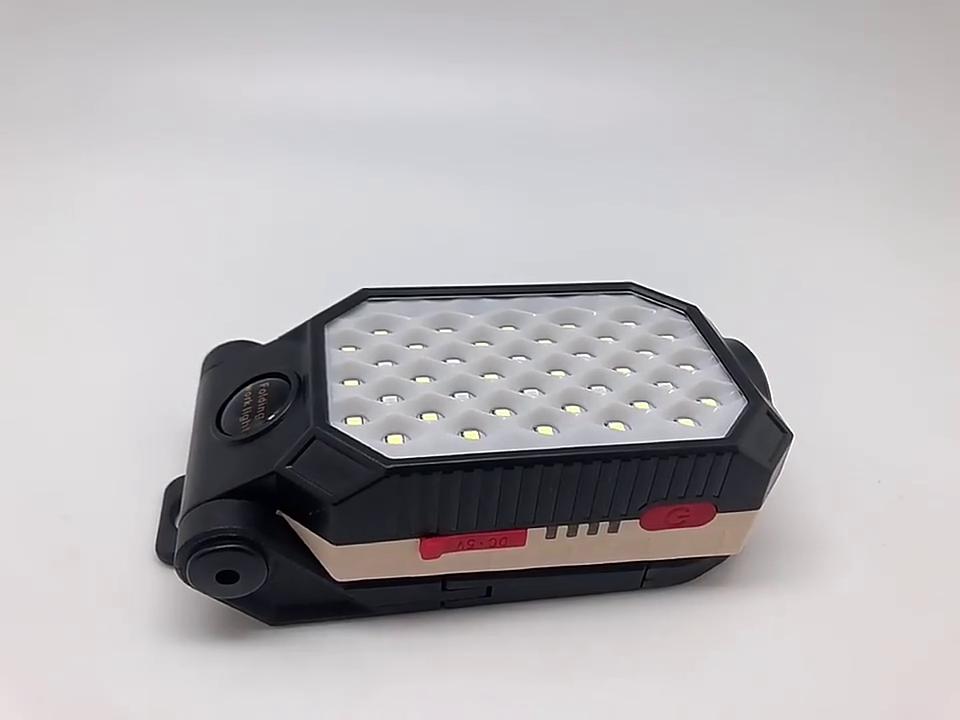 USB Rechargeable COB Work Light Portable LED Flashlight Adjustable Waterproof Camping Lantern Magnet Design with Power Display