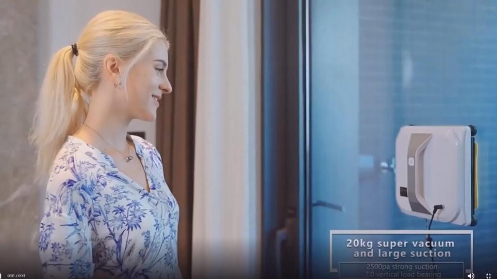 Robot Window Cleaner Washer Robotic for Frameless Glass High Suction 3000Pa Electric Smart Vacuum Cleaner Automatic Washer Wiper