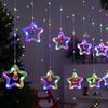 Christmas Ring Curtain Light Leather Thread Creative Pendant LED Light String Holiday Bedroom Atmosphere Christmas Curtain Light