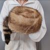 Зимняя шапка из искусственного меха Женская Мягкая Толстая Искусственный Декор Теплосберегающая Казачья Стиль Стильная Для Холодной Погоды Ветрозащитная Нескользящая Эластичная Плоский Верх Без Полей