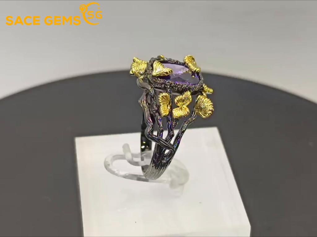 Sace Gems Классическое роскошное кольцо с цирконием, женские ювелирные изделия, свадебный подарок для вечеринки