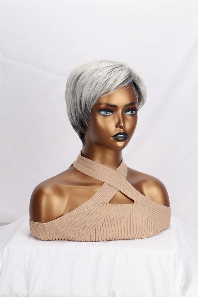 MISSQUEEN Synthetic Short Dark Red Hair Extensions High Temperature Wigs For Women Daily Use