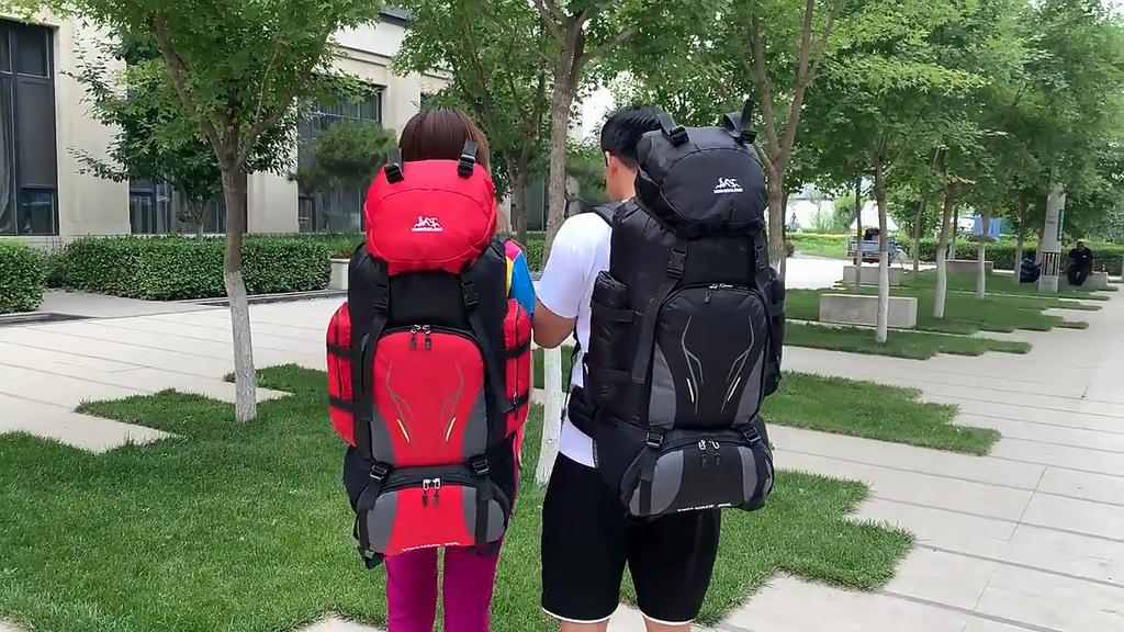 New Fashion 90L Large-Capacity Outdoor Backpack Water-Resistant Hiking Camping Travel Backpack Unisex Hiking Bag