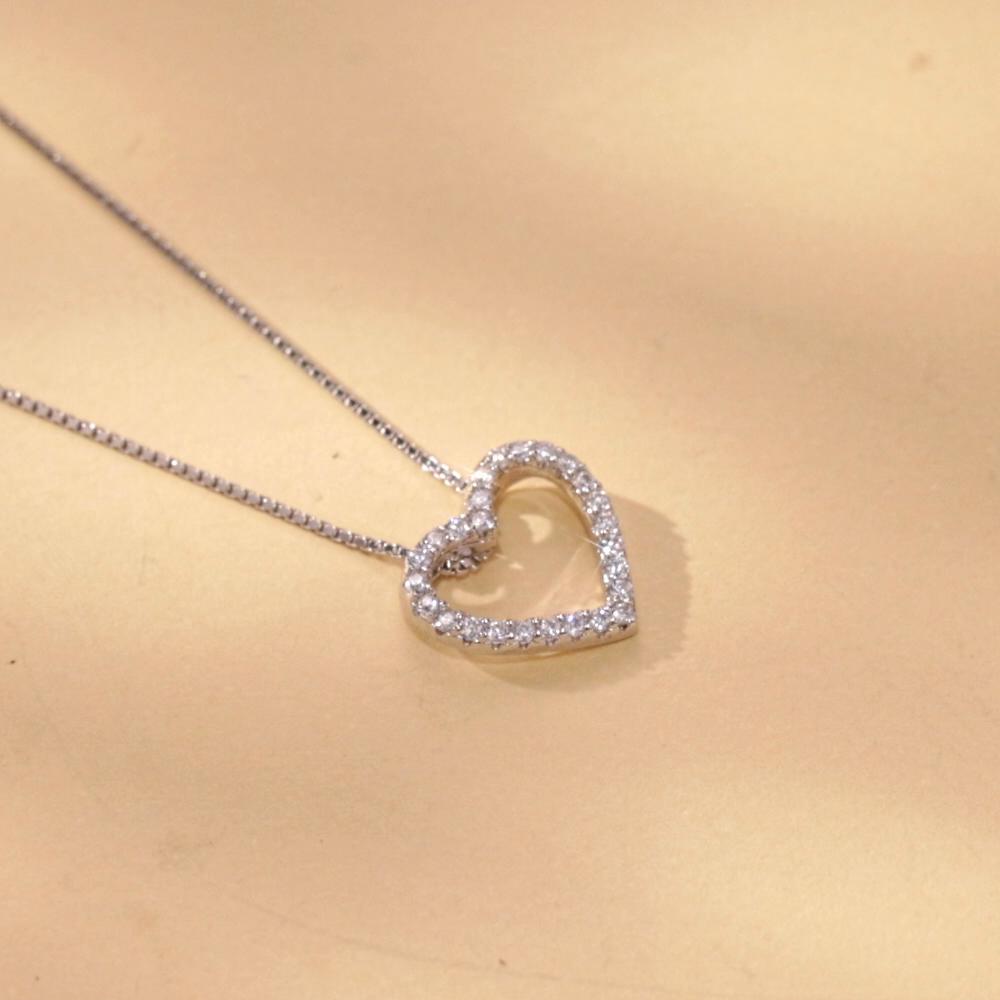 BAMOER ожерелья в форме сердца для женщин, цвет D VVS1 Муассанит, стерлинговое серебро 925 пробы, минималистичный кулон в виде сердца, ожерелье, обручальное украшение