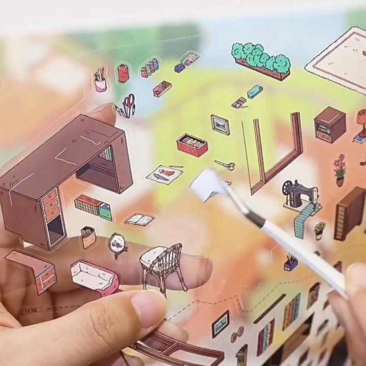 Водонепроницаемые ПЭТ-наклейки «Мой дом» Декали для диорамы для DIY-журнала, скрапбукинга, поделок